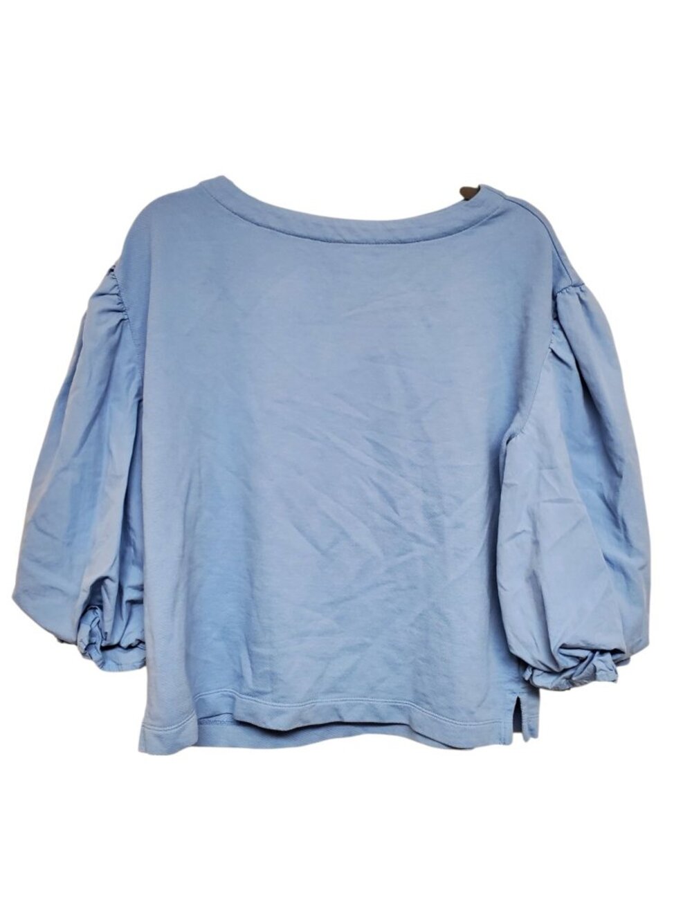 Wonderly Petite Baby Blue 3/4 Puff Peasant Sleeve Knit Top Blouse Size PS